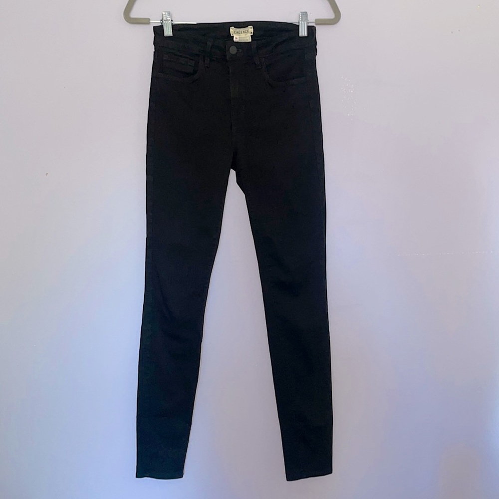 L'Agence high waisted black Marguerite skinny jeans